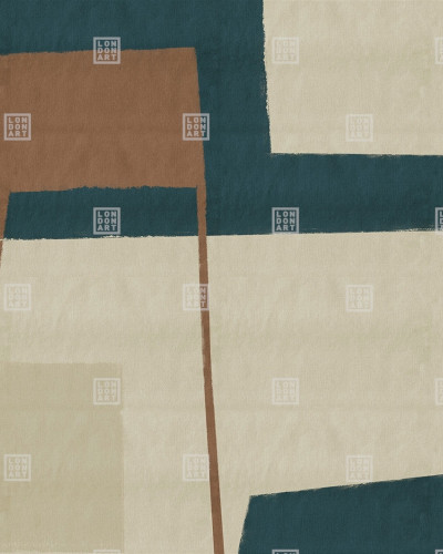 Tapet abstract geometric cu nuante de maro, alb si bleumarin