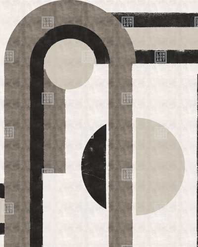 Tapet modern Giopagani / All the Madmen (gri A) cu forme geometrice si un fundal gri deschis.