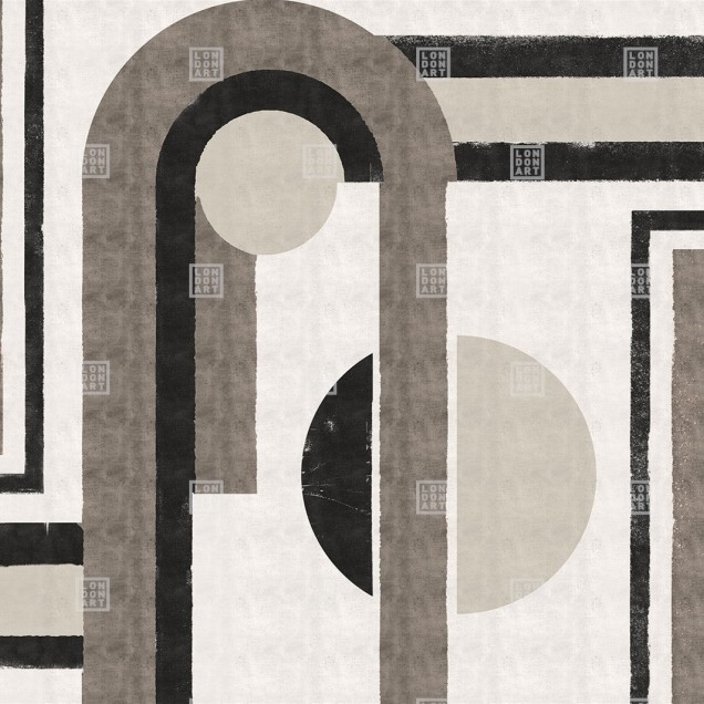 Tapet modern Giopagani / All the Madmen (gri A) cu forme geometrice si un fundal gri deschis.