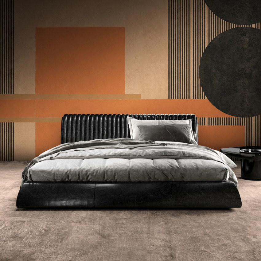Tapet minimalist cu dungi verticale, forme geometrice simple și o paletă monocromă.