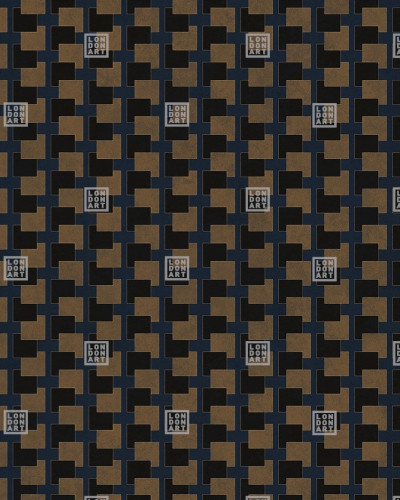 Tapet geometric cu textură ușoară, în nuanțe de negru și auriu
