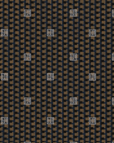 Tapet geometric cu design modern, format din patrate negre si aurii.