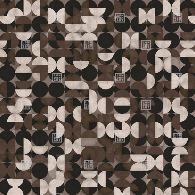 Tapet geometric Giopagani / Who Are You (maro) cu design modern și elegant. Nuanțe de maro și forme abstracte.