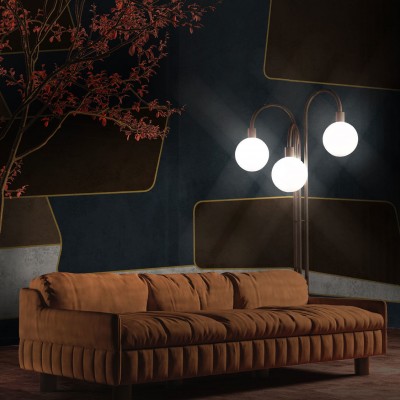 Tapet cu design modern, cu forme geometrice și o nuanță de maro, perfect pentru decorarea pereților din living sau dormitor.