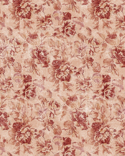 Tapet floral Giopagani / See Saw (bej) cu model delicat inspirat de stilul vintage. Nuanțe de bej și roșu, perfect pentru dormitor sau living.