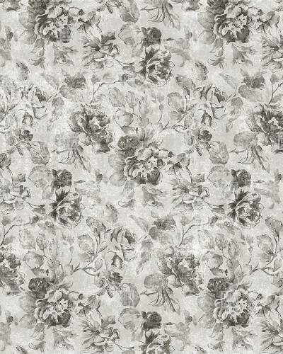 Tapet floral gri cu design modern