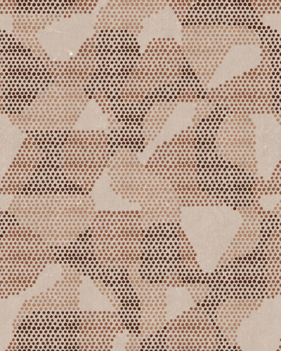 Wallpaper Giopagani / White Rabbit (bej) cu design geometric abstract, puncte de diferite dimensiuni si nuante de bej.
