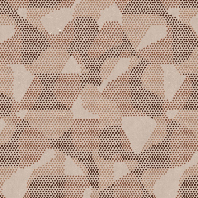 Wallpaper Giopagani / White Rabbit (bej) cu design geometric abstract, puncte de diferite dimensiuni si nuante de bej.