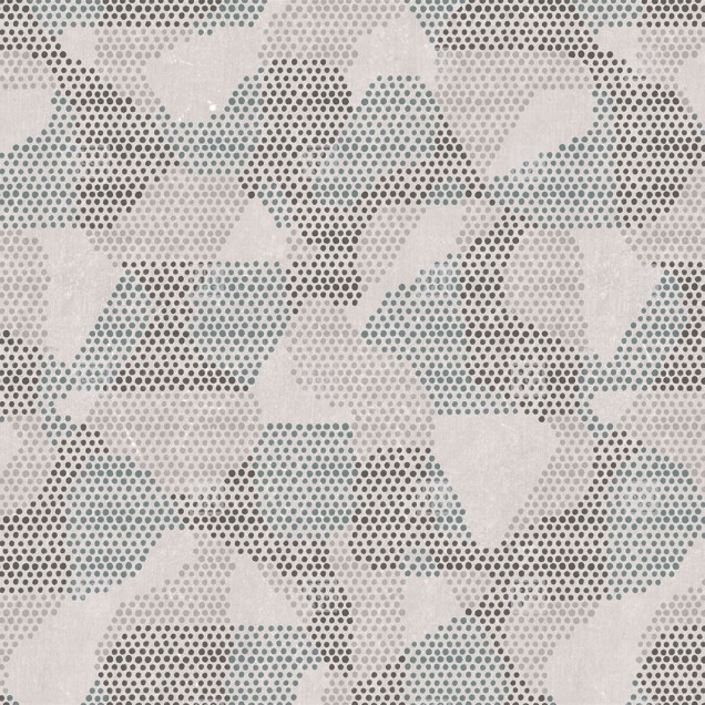 Tapet geometric abstract Giopagani / White Rabbit (alb)