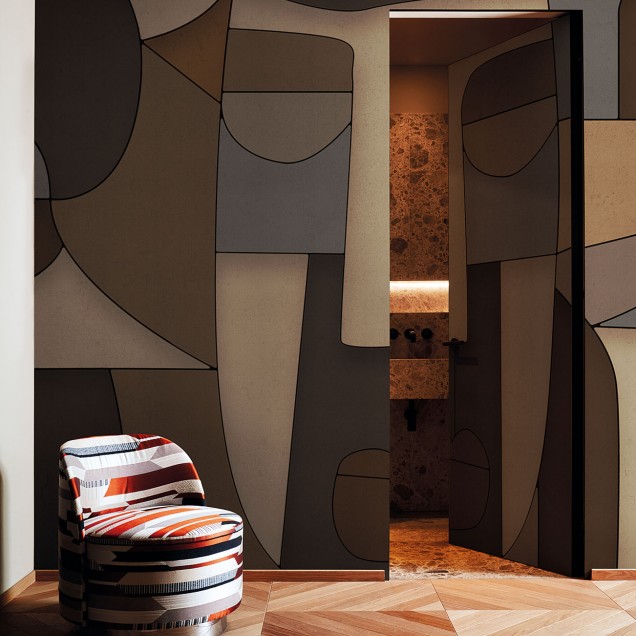 Tapet Giopagani / Strictly Confidential (maro A) cu design modern, cu un model discret.  Ideal pentru living, dormitor, hol sau birou.