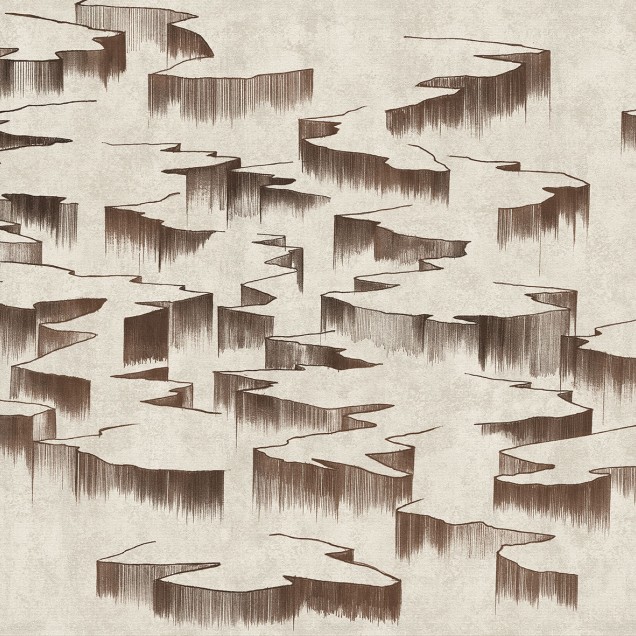 Wallpaper Grey Lagoons (sepia) cu design abstract, perfect pentru a adauga eleganta si rafinament spatiului tau.