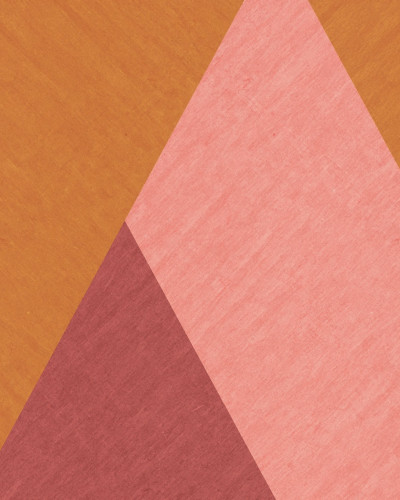 Tapet geometric modern in nuante de rosu, portocaliu si maro