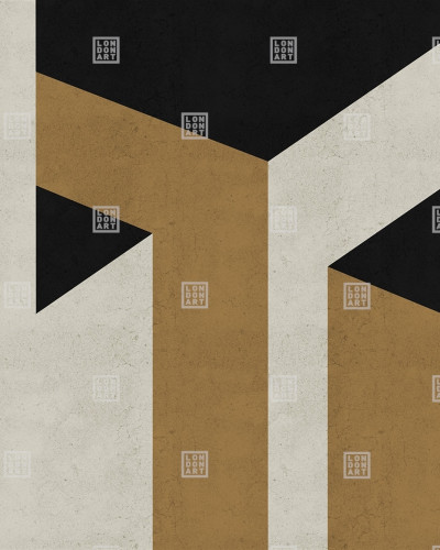 Tapet geometric abstract cu accente de aur