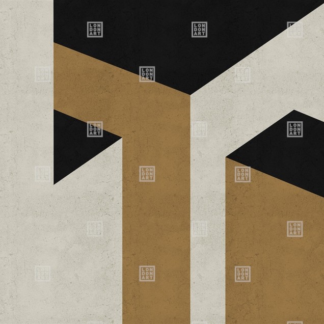 Tapet geometric abstract cu accente de aur