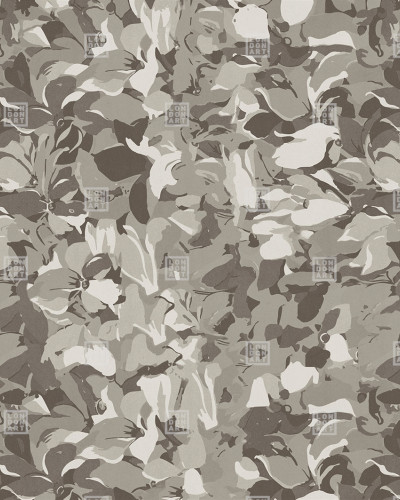 Tapet floral gri cu detalii fine, perfect pentru un dormitor modern