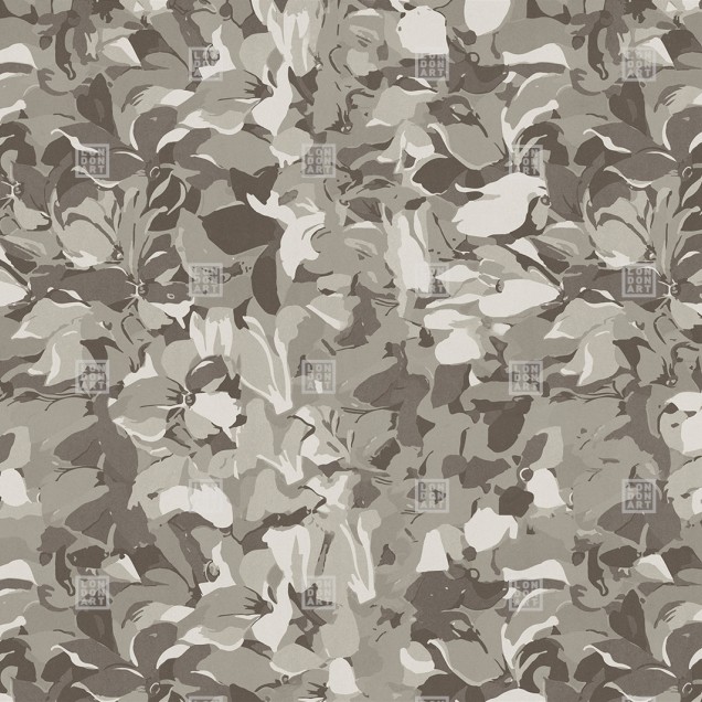 Tapet floral gri cu detalii fine, perfect pentru un dormitor modern