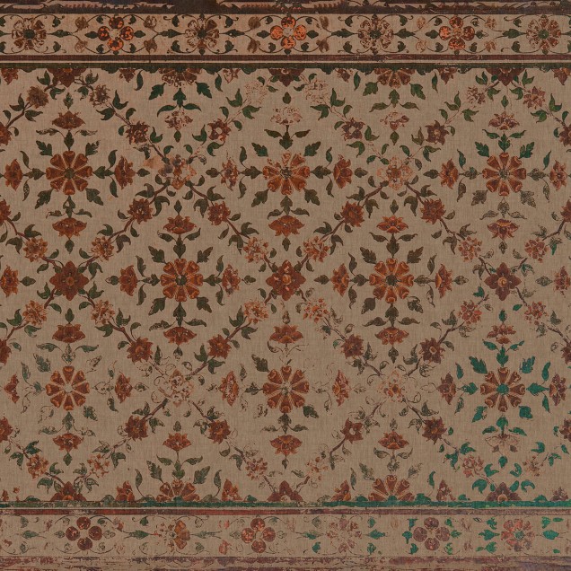 Tapet cu design floral delicat, in nuante de bej