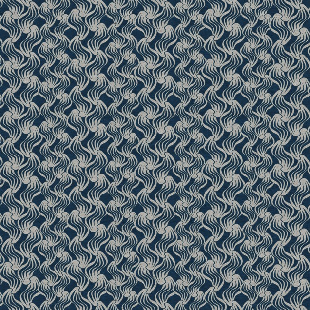 Tapet cu design abstract elegant, inspirat din arta deco, cu culori albastru închis și crem.