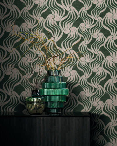 Tapet abstract verde cu design modern - Giopagani / Dear Mr. Fantasy (verde)