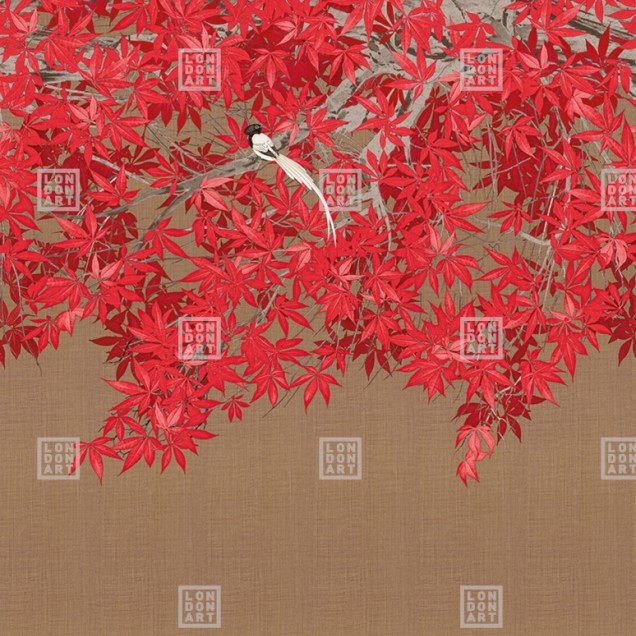 Tapet cu design japonez - Kimono Tale Books / Tsukesage (caramel) - Londonart