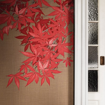 Tapet cu design japonez - Kimono Tale Books / Tsukesage (caramel) - Londonart