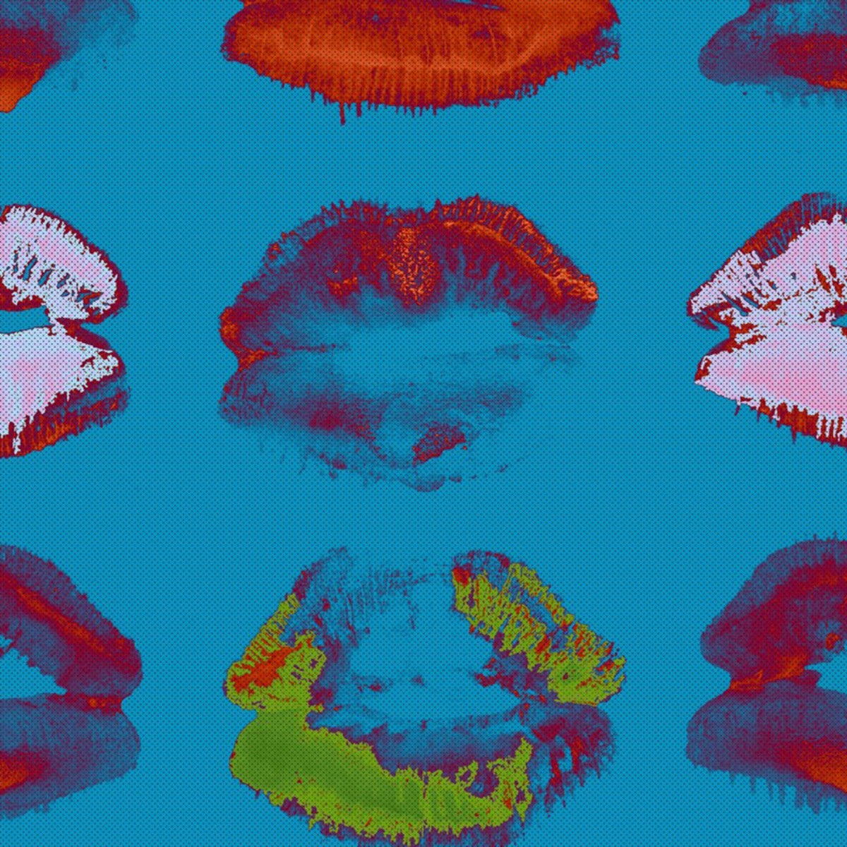 Tapet designer Neon Kiss, Blue, MINDTHEGAP, 4.68mp / cutie, Tapet living 