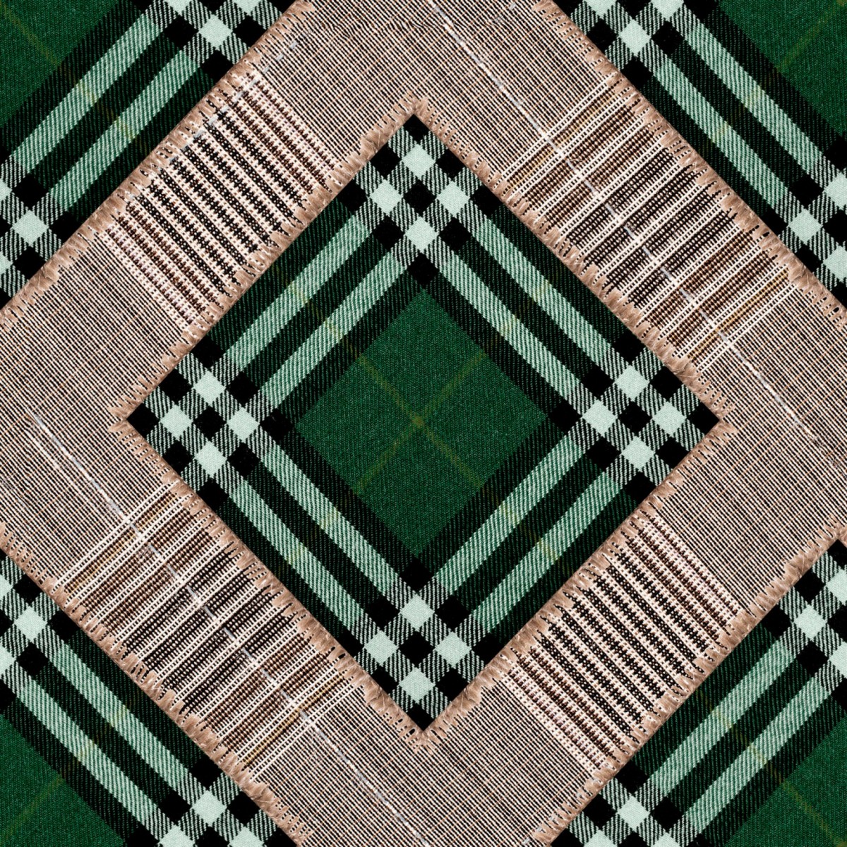 Tapet designer Checkered Patchwork British Green, MINDTHEGAP, 4.68mp / cutie, Tapet living 