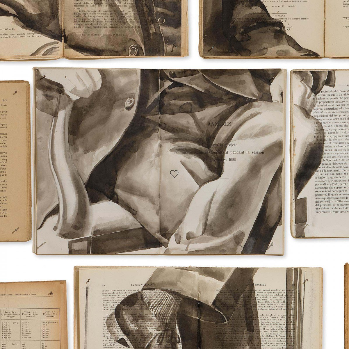Tapet designer Biblioteca Man With Birds by Ekaterina Panikanova, NLXL, 4.8mp / model, Tapet Exclusivist 