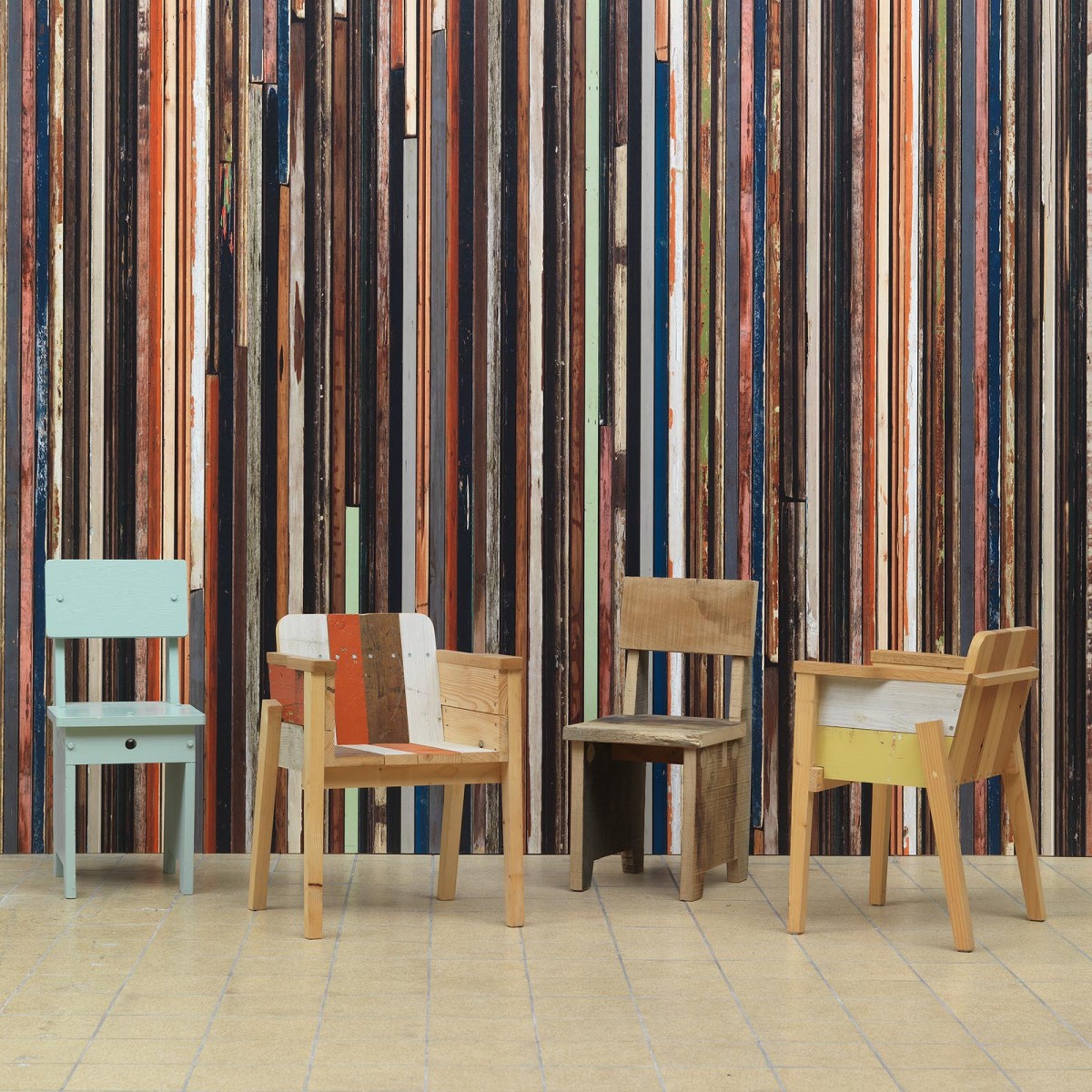 Tapet designer Scrapwood, Colored Sides by Piet Hein Eek, NLXL, 4.4mp / rola, Tapet Exclusivist 