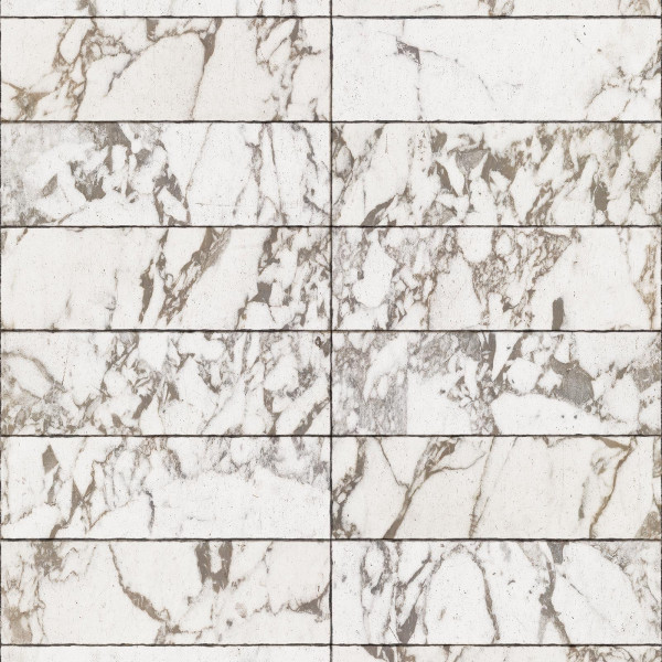 designer Materials Marble, Tiles 24.4x7.7cm, White by Piet Hein Eek, NLXL, 4.9mp / rola