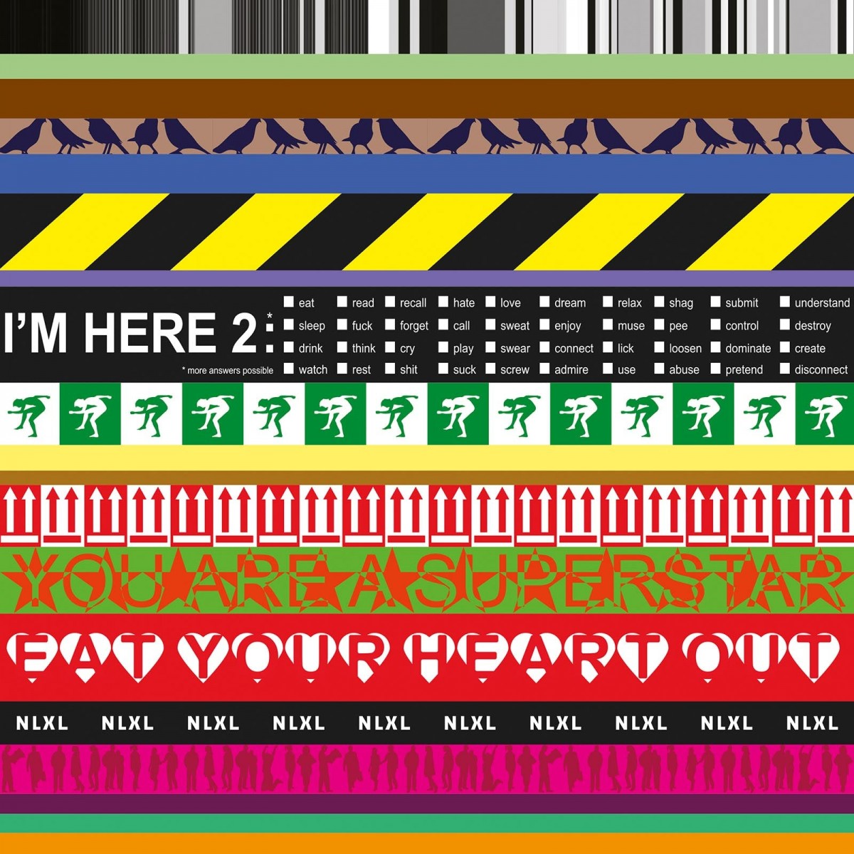 Tapet designer Layers Multicolored by Richard Hutten, NLXL, 4.9mp / rola, Tapet Exclusivist 