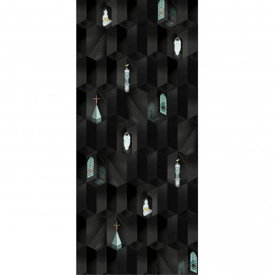 Tapet designer Midnight Black by Suzan Hijink, NLXL, 4.8mp/rola, Tapet living 