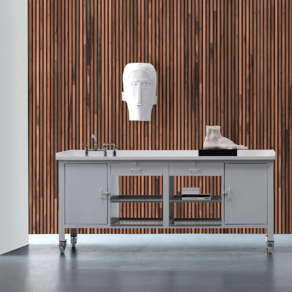 designer Timber Strips Teak on Black by Piet Hein Eek, NLXL, 4.9mp / rola