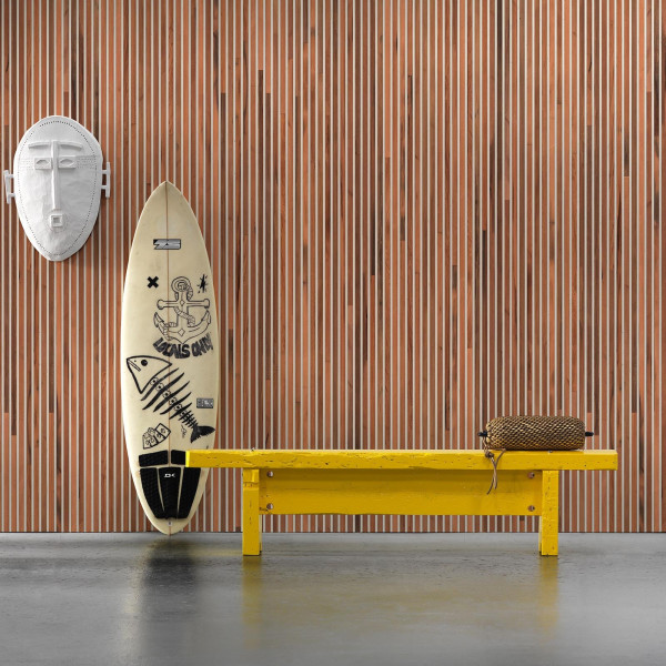 designer Timber Strips Teak on White by Piet Hein Eek, NLXL, 4.9mp / rola
