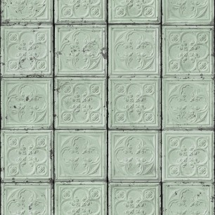 Tapet designer Brooklyn Tins, Green by MERCI, NLXL, 4.9mp / rola