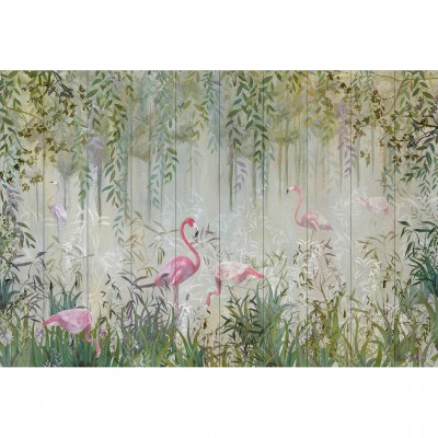 Tapet designer Flamingo’s Garden by UON, NLXL, 1.6 mp / segment, Tapet dormitor 