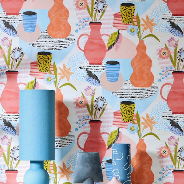 Tapet Ohpopsi OHP-ABS50119W. Conține culorile: Galben, Galben Pastel, Bej, Bej Verzui, Gri, Telegri 4, Albastru, Albastru Pastel, Roz, Rose
