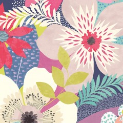 Tapet Floral Riot, Raspberry, Ohpopsi