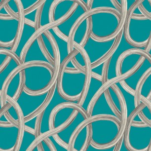 Tapet Twisted Geo, Turquoise, Ohpopsi