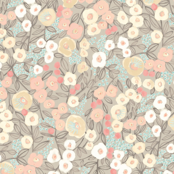 Flora Ditsy, Peach & Dove, Ohpopsi