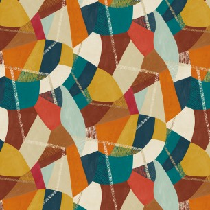 Tapet Abstract Geo, Rust & Peacock, Ohpopsi