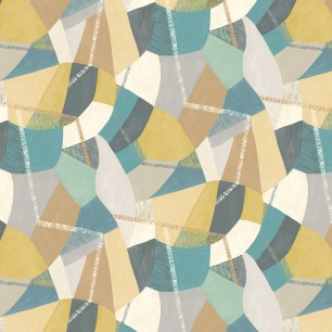 Tapet Ohpopsi OHP-GRA50106W. Conține culorile: Bej, Bej Verzui, Turcoaz, Turcoaz Pastel, Alb, Alb Pur, Albastru, Albastru Porumbel, Gri, Gri-Galben