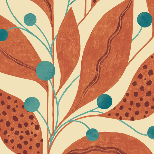 Berry Dot, Rust & Teal, Ohpopsi