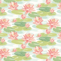Tapet Waterlily, Duck Egg & Coral, Ohpopsi