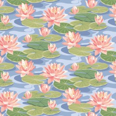 Tapet Waterlily, Cornflower, Ohpopsi