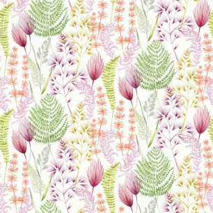 Tapet Summer Ferns, Coral Pink, Ohpopsi
