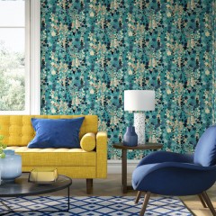 Tapet Blossom, Teal Natural, Ohpopsi