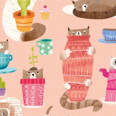 Tapet Kitten Kaboodle, Watermelon, Ohpopsi