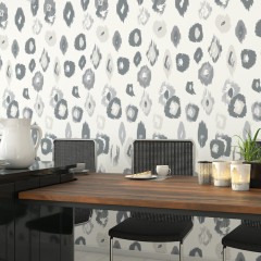 Tapet Animal Ikat, Wilderness White & Stone, Ohpopsi