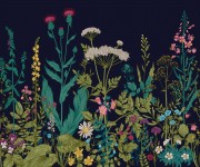 Fototapet Botanical Fleur M, Indigo, Origin Murals, 300x240cm